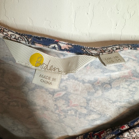 Boden Paisley Print Jesery Knot Sweetheart Neckline Blouse - Picture 4 of 5